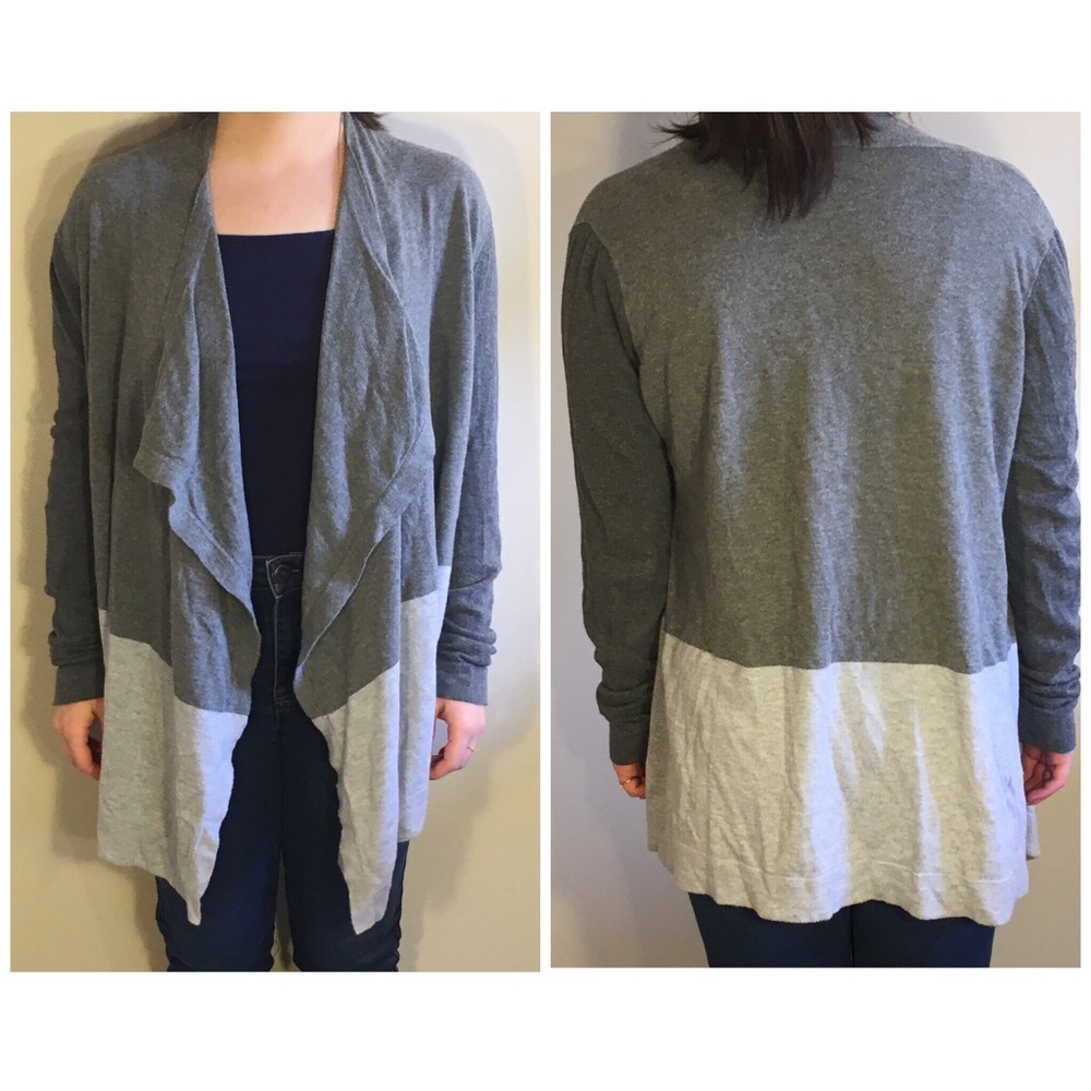 Light gray and dark gray sweater